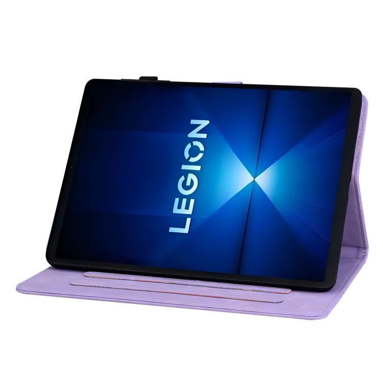 For Lenovo Legion Y700 Gen 4 Lily Embossed Leather Tablet Case