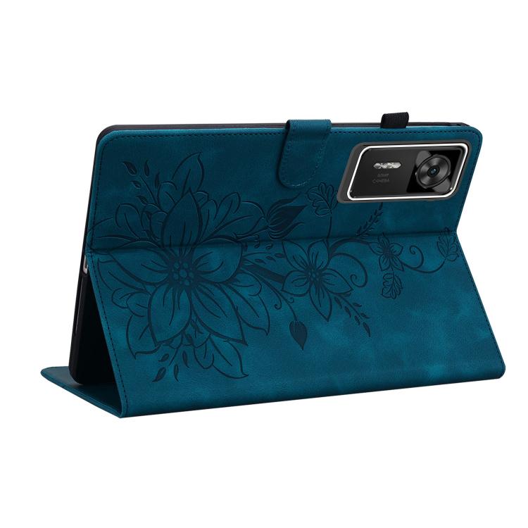 For Lenovo Legion Y700 Gen 4 Lily Embossed Leather Tablet Case