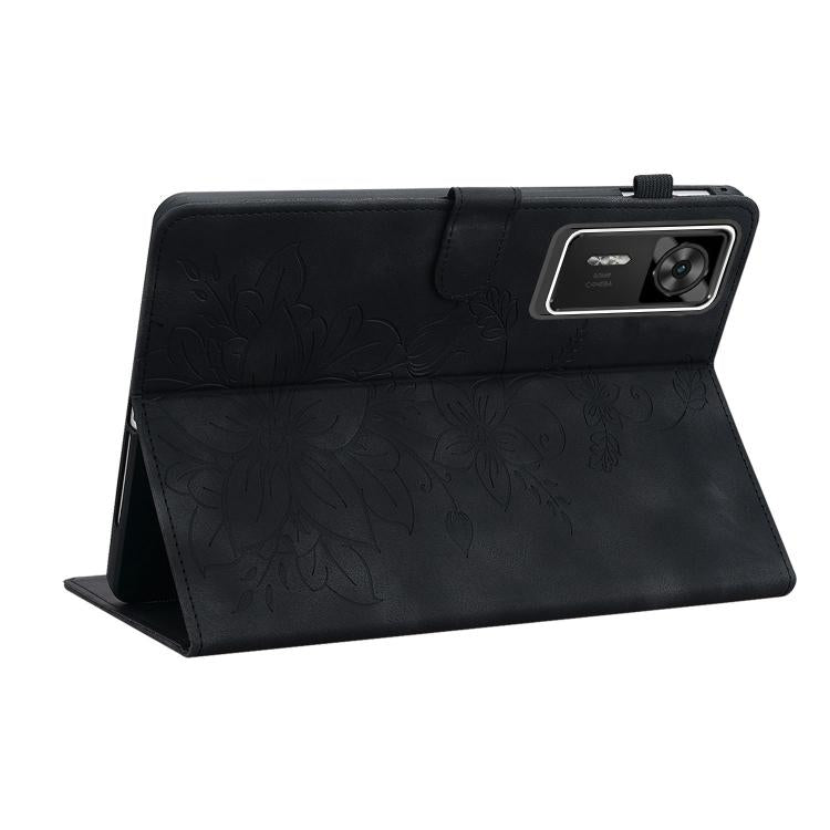 For Lenovo Legion Y700 Gen 4 Lily Embossed Leather Tablet Case