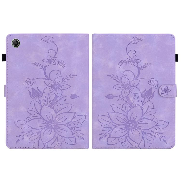 For Lenovo Tab K9 / Tab One Lily Embossed Leather Tablet Case