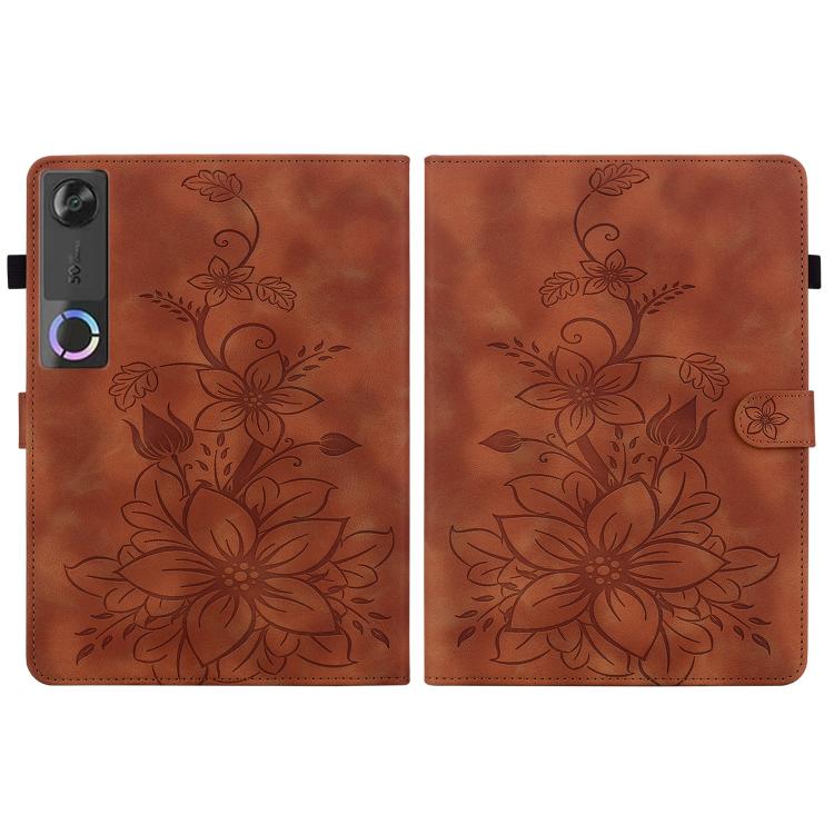 For Lenovo Legion Y700 Gen 5 Lily Embossed Leather Tablet Case