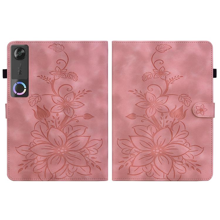 For Lenovo Legion Y700 Gen 5 Lily Embossed Leather Tablet Case