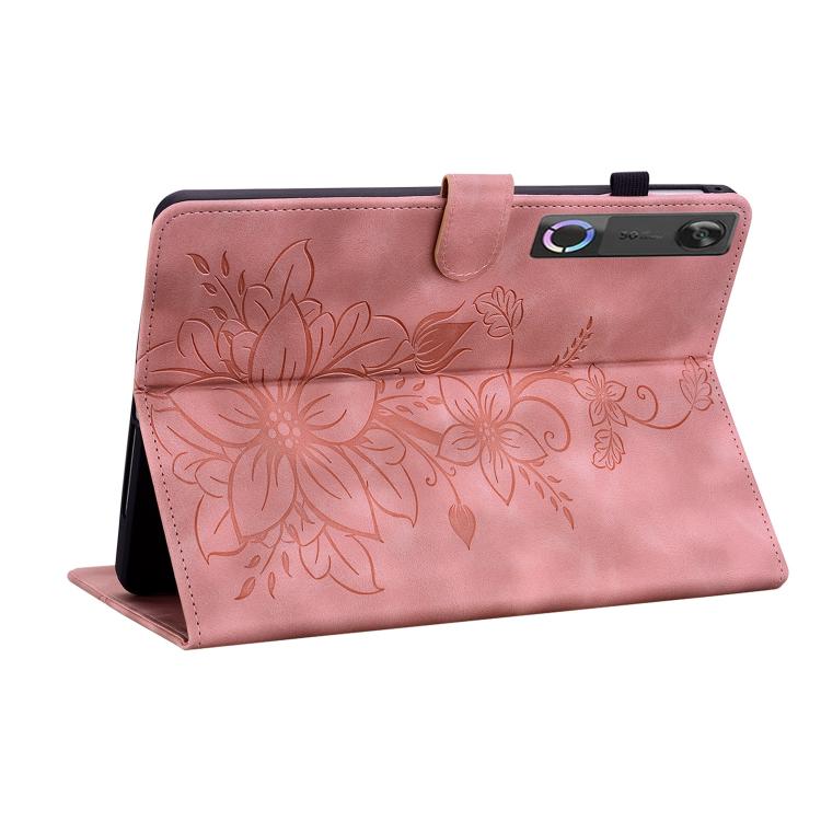 For Lenovo Legion Y700 Gen 5 Lily Embossed Leather Tablet Case