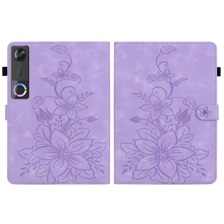 For Lenovo Legion Y700 Gen 5 Lily Embossed Leather Tablet Case