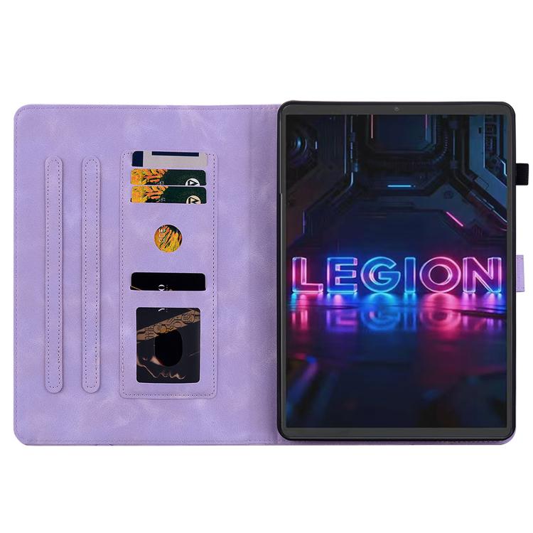 For Lenovo Legion Y700 Gen 5 Lily Embossed Leather Tablet Case