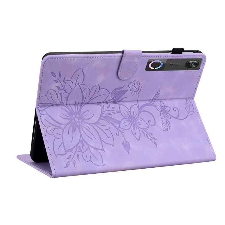 For Lenovo Legion Y700 Gen 5 Lily Embossed Leather Tablet Case