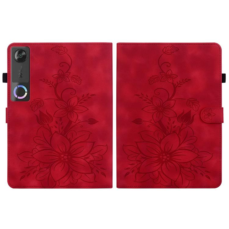 For Lenovo Legion Y700 Gen 5 Lily Embossed Leather Tablet Case