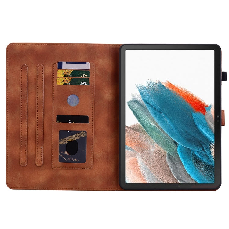 For Samsung Galaxy Tab A8 10.5 2022 Lily Embossed Leather Smart Tablet Case