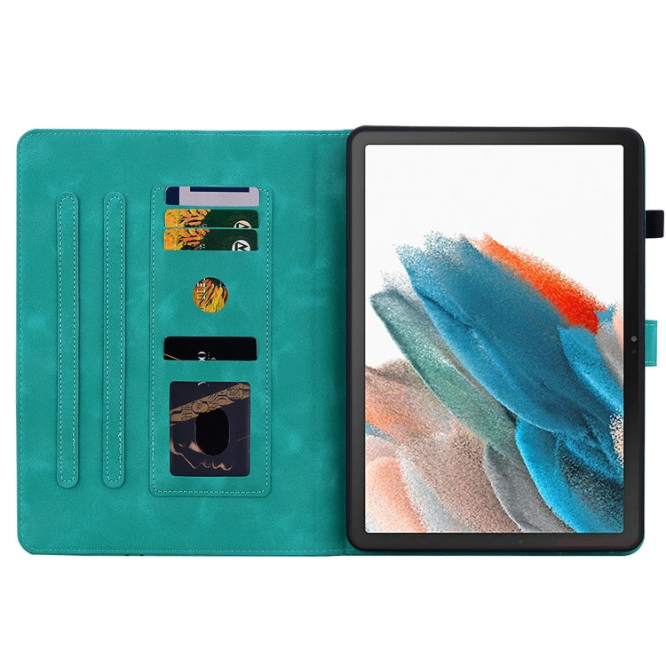 For Samsung Galaxy Tab A8 10.5 2022 Lily Embossed Leather Smart Tablet Case