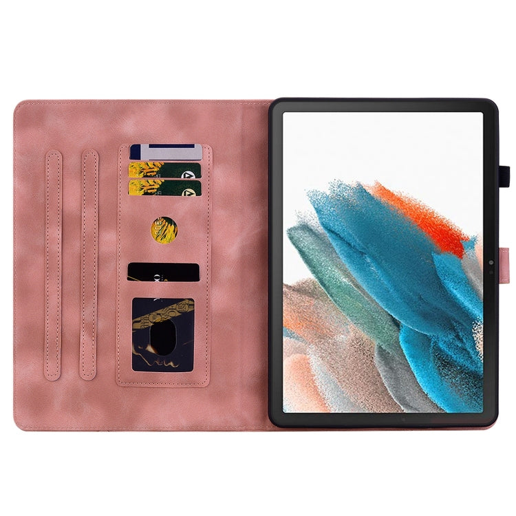 For Samsung Galaxy Tab A8 10.5 2022 Lily Embossed Leather Smart Tablet Case