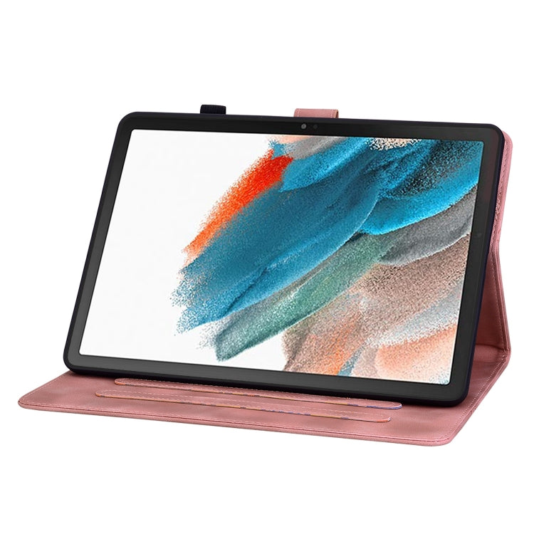 For Samsung Galaxy Tab A8 10.5 2022 Lily Embossed Leather Smart Tablet Case