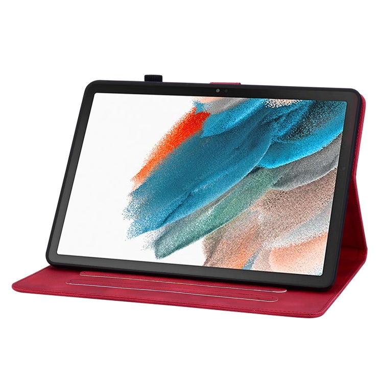 For Samsung Galaxy Tab A8 10.5 2022 Lily Embossed Leather Smart Tablet Case