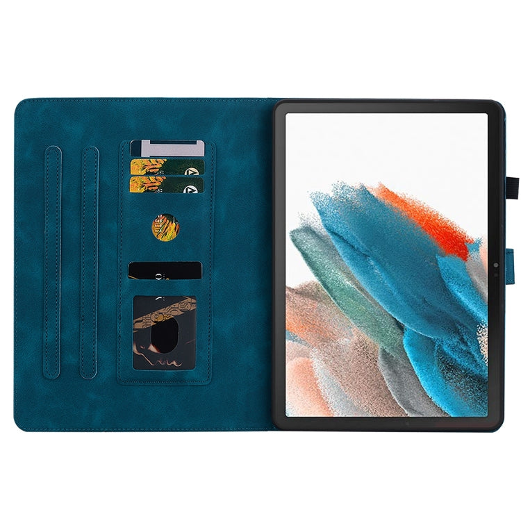 For Samsung Galaxy Tab A8 10.5 2022 Lily Embossed Leather Smart Tablet Case