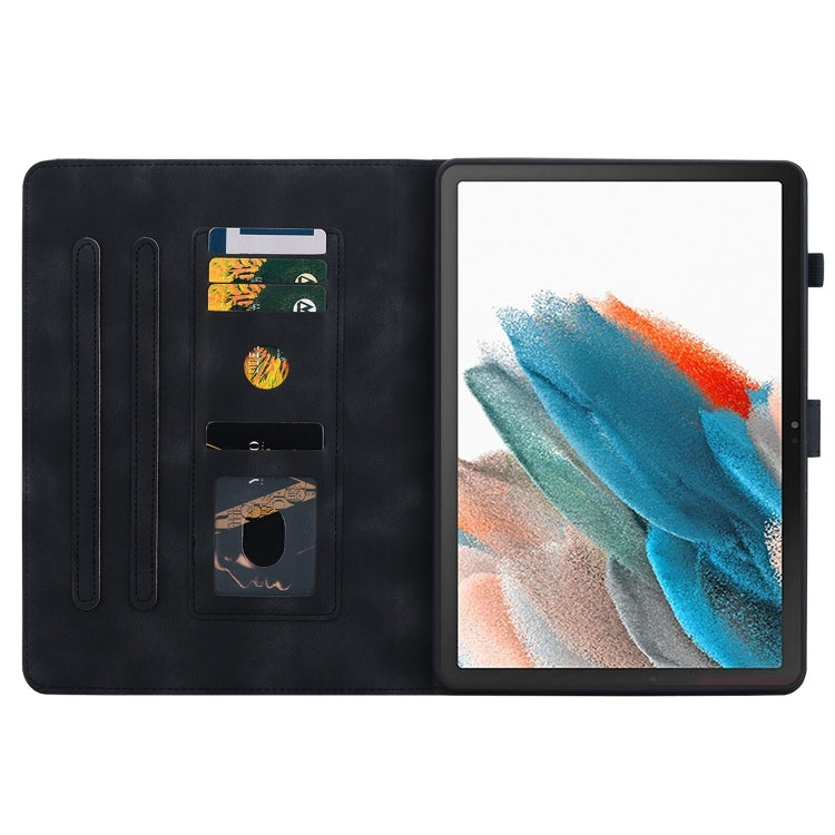 For Samsung Galaxy Tab A8 10.5 2022 Lily Embossed Leather Smart Tablet Case