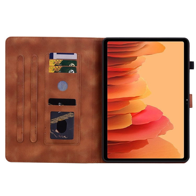 For Samsung Galaxy Tab A7 10.4 Lily Embossed Leather Smart Tablet Case