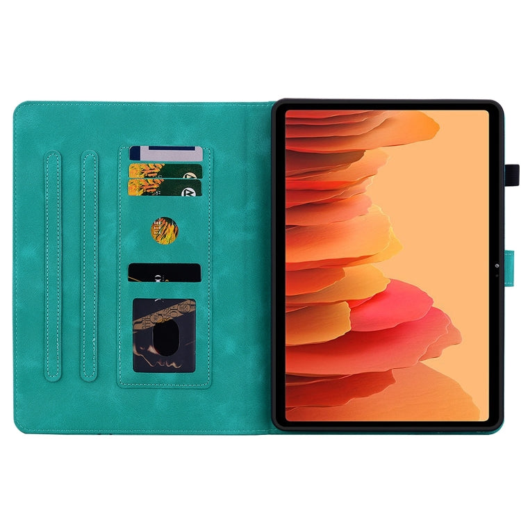 For Samsung Galaxy Tab A7 10.4 Lily Embossed Leather Smart Tablet Case