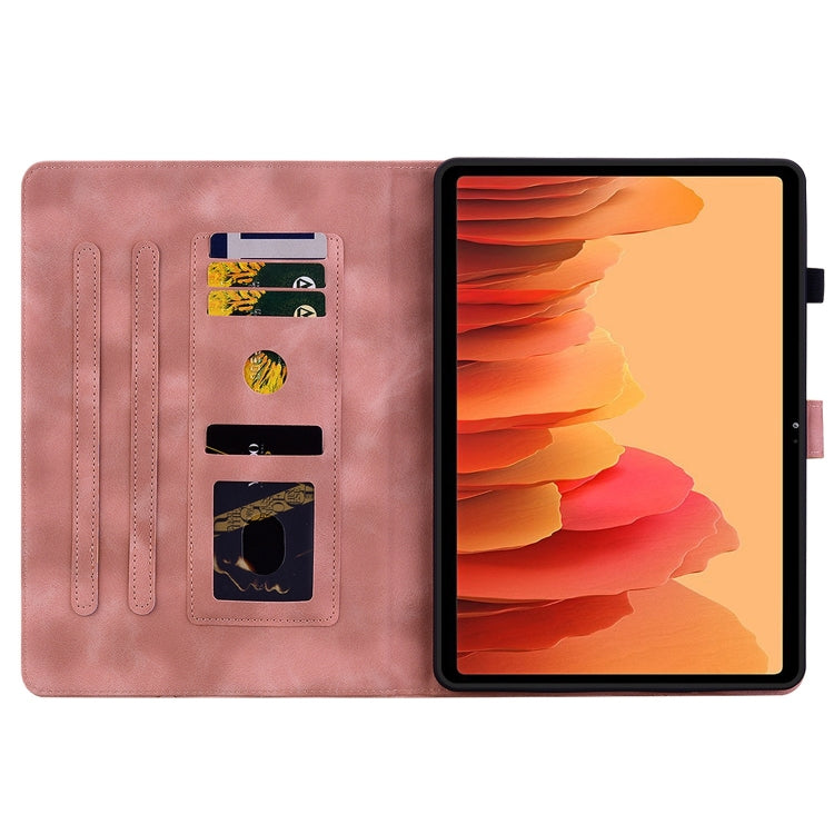 For Samsung Galaxy Tab A7 10.4 Lily Embossed Leather Smart Tablet Case