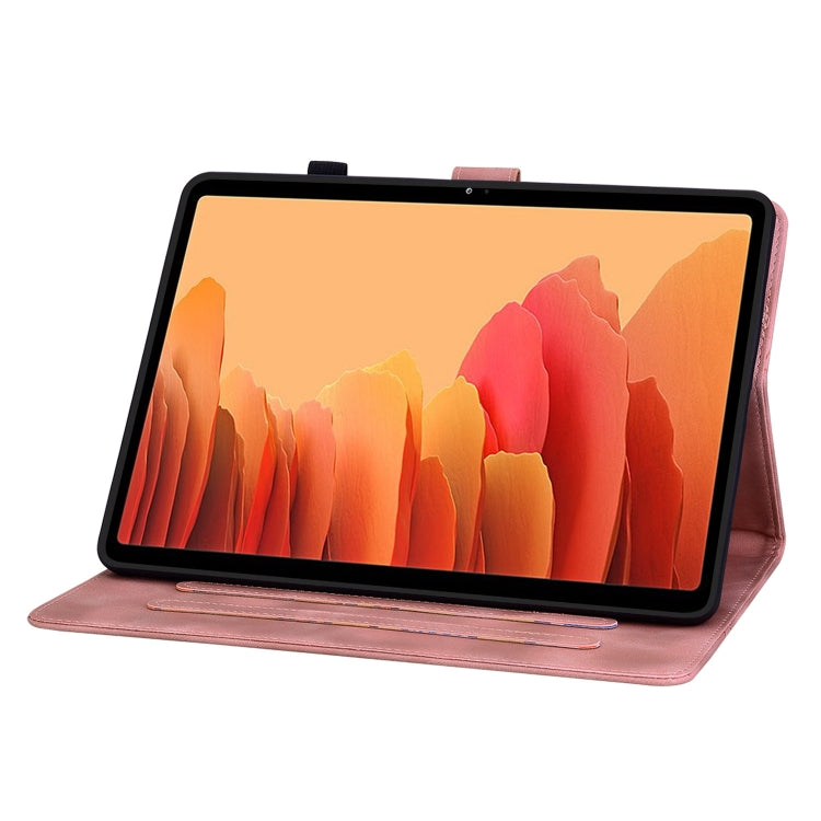 For Samsung Galaxy Tab A7 10.4 Lily Embossed Leather Smart Tablet Case