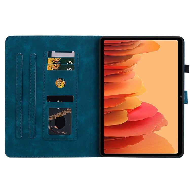 For Samsung Galaxy Tab A7 10.4 Lily Embossed Leather Smart Tablet Case