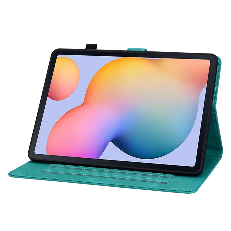 For Samsung Galaxy Tab S6 Lite Lily Embossed Leather Smart Tablet Case