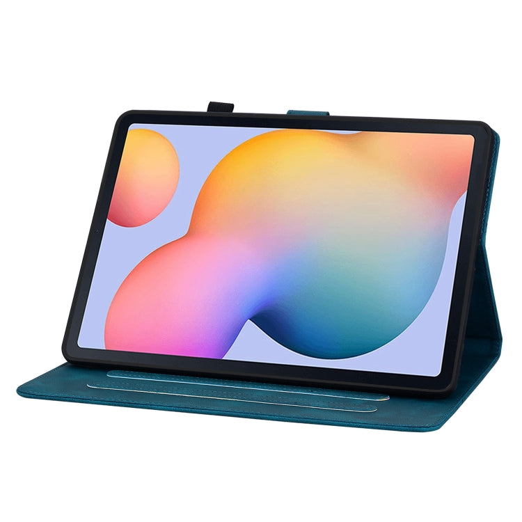 For Samsung Galaxy Tab S6 Lite Lily Embossed Leather Smart Tablet Case