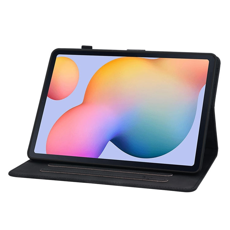 For Samsung Galaxy Tab S6 Lite Lily Embossed Leather Smart Tablet Case