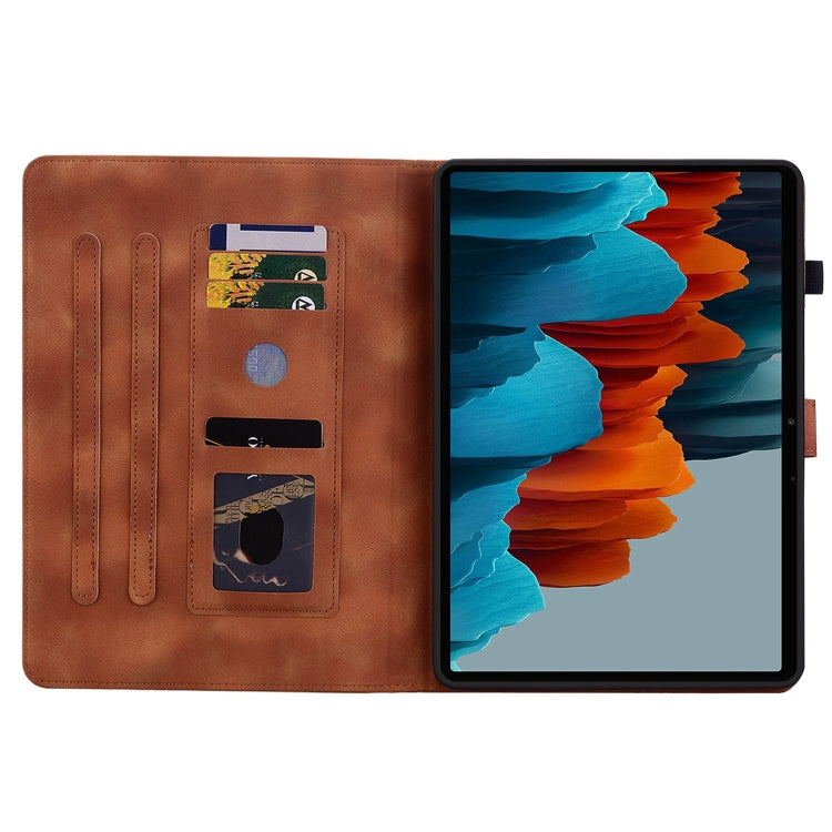 For Samsung Galaxy Tab S7 FE/S8+/S7+ Lily Embossed Leather Tablet Case