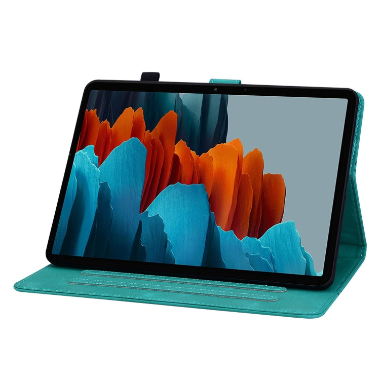For Samsung Galaxy Tab S7 FE/S8+/S7+ Lily Embossed Leather Tablet Case