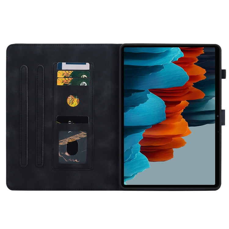 For Samsung Galaxy Tab S7 FE/S8+/S7+ Lily Embossed Leather Tablet Case