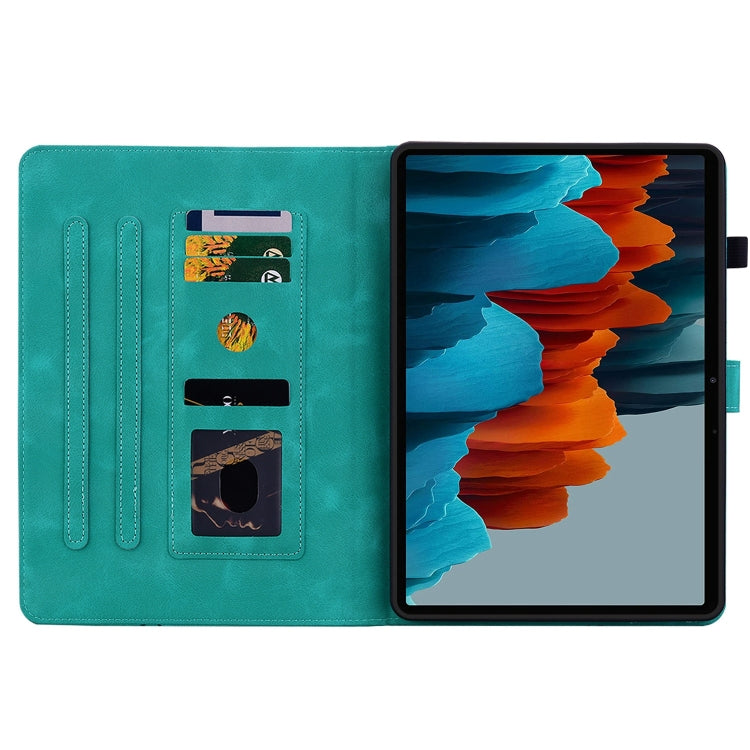 For Samsung Galaxy Tab S7 / S8 Lily Embossed Leather Tablet Case