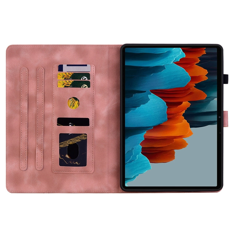 For Samsung Galaxy Tab S7 / S8 Lily Embossed Leather Tablet Case