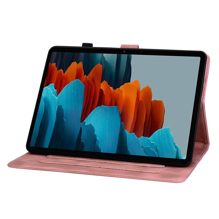 For Samsung Galaxy Tab S7 / S8 Lily Embossed Leather Tablet Case