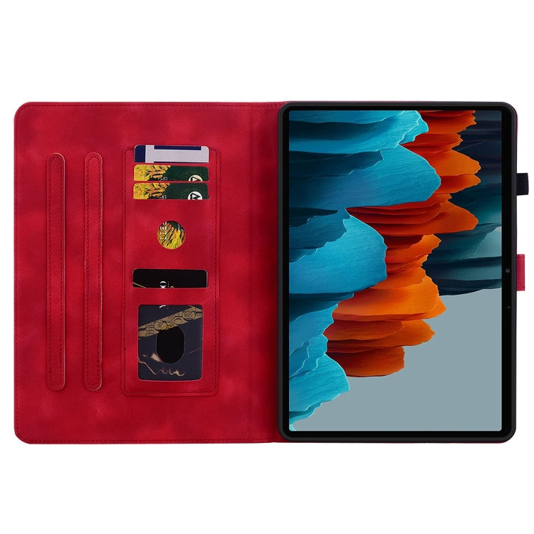 For Samsung Galaxy Tab S7 / S8 Lily Embossed Leather Tablet Case