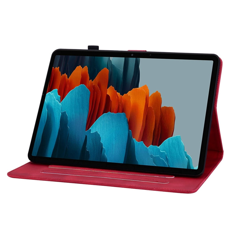 For Samsung Galaxy Tab S7 / S8 Lily Embossed Leather Tablet Case