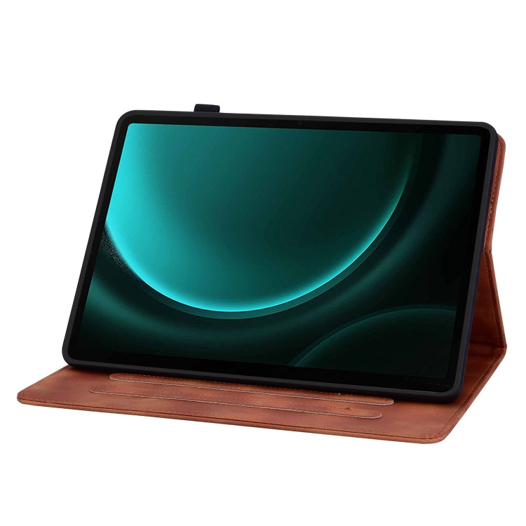 For Samsung Galaxy Tab S9 / S9 FE Lily Embossed Leather Tablet Case