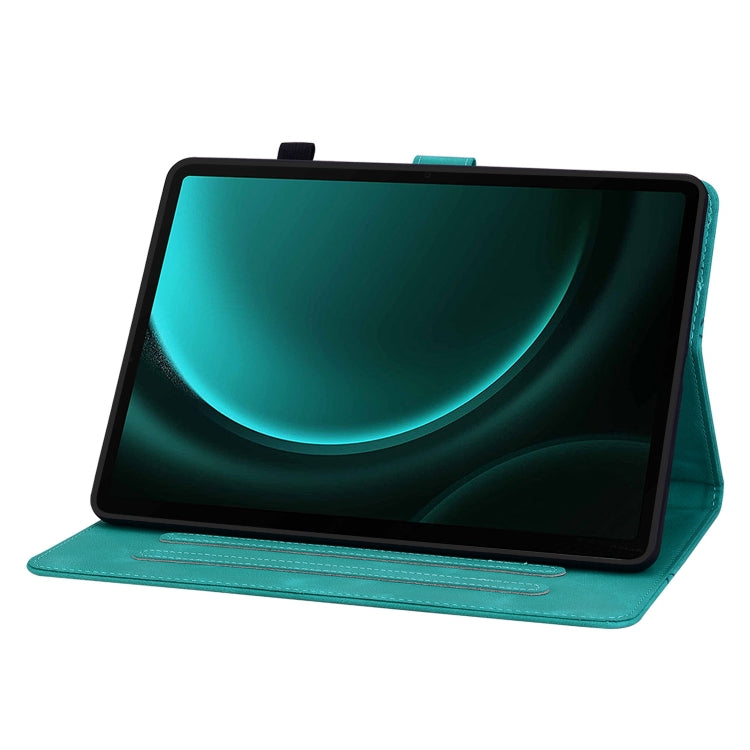 For Samsung Galaxy Tab S9 / S9 FE Lily Embossed Leather Tablet Case