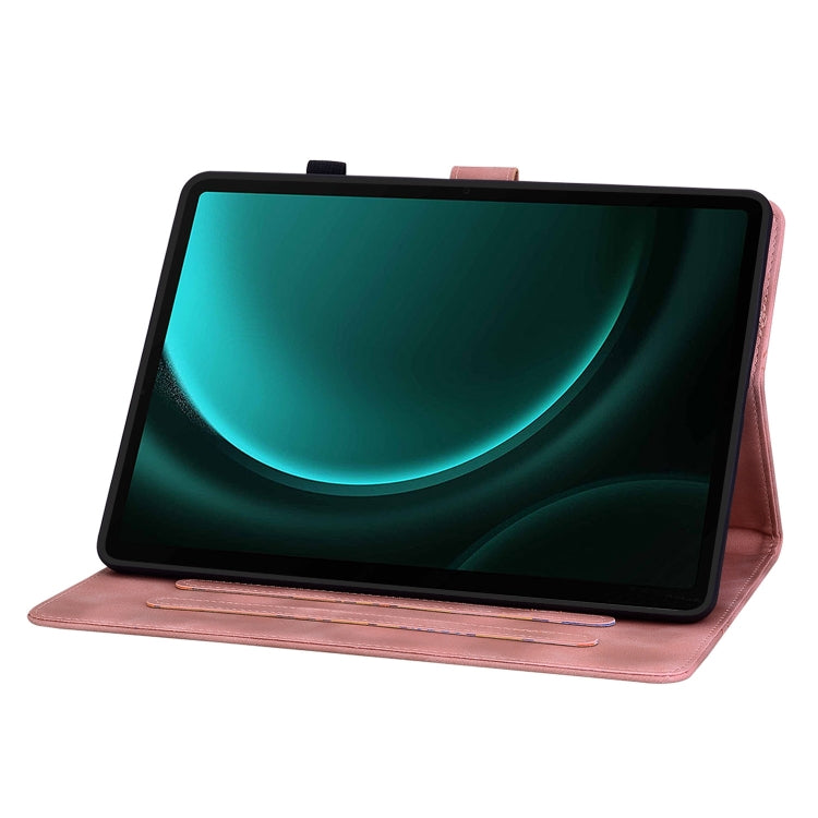 For Samsung Galaxy Tab S9 / S9 FE Lily Embossed Leather Tablet Case