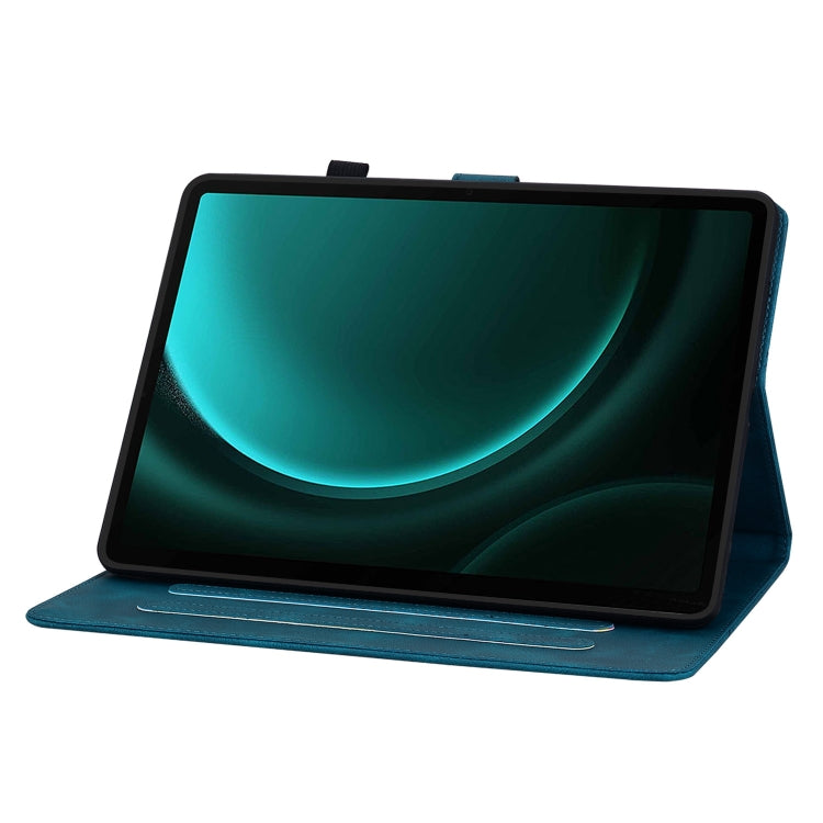 For Samsung Galaxy Tab S9 / S9 FE Lily Embossed Leather Tablet Case