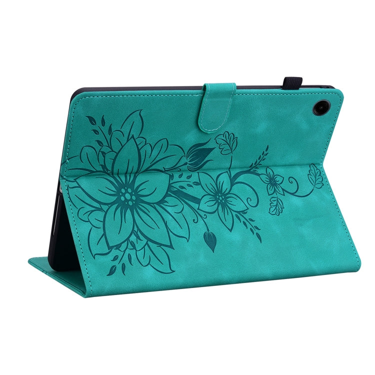 For Samsung Galaxy Tab A11 / A9 Lily Embossed Leather Tablet Case