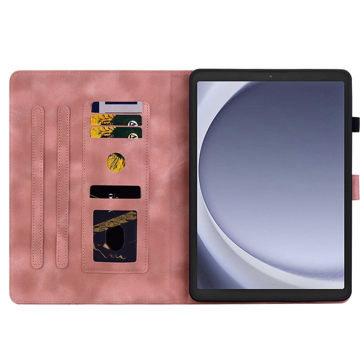For Samsung Galaxy Tab A11 / A9 Lily Embossed Leather Tablet Case