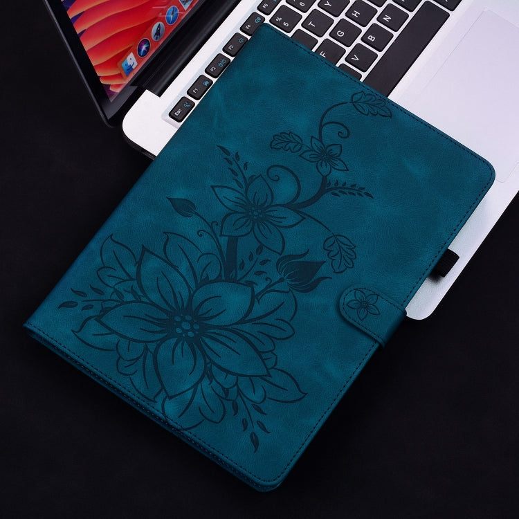 For Samsung Galaxy Tab A7 Lite 8.7 Lily Embossed Leather Tablet Case