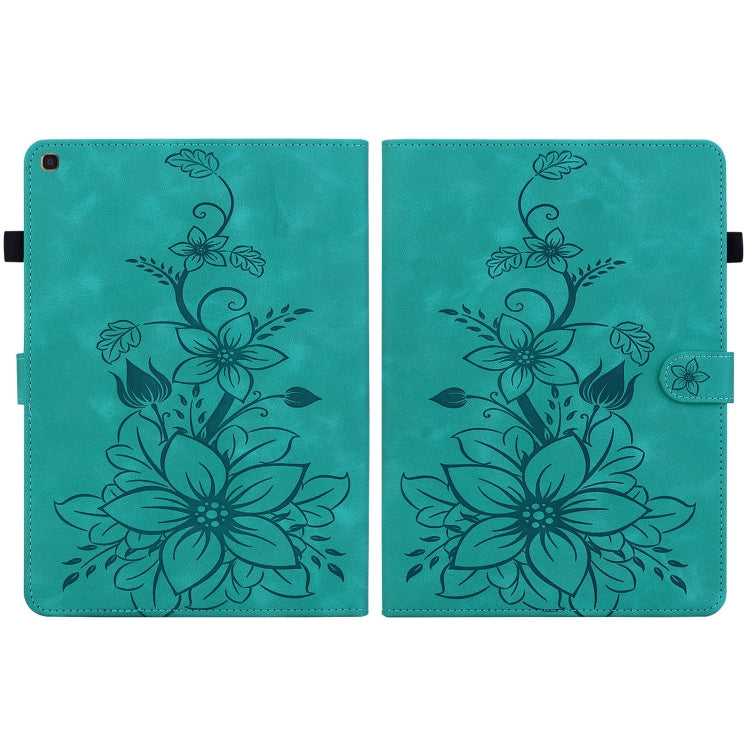 For Samsung Galaxy Tab A 10.1 2019 Lily Embossed Leather Tablet Case