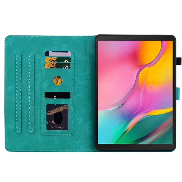 For Samsung Galaxy Tab A 10.1 2019 Lily Embossed Leather Tablet Case