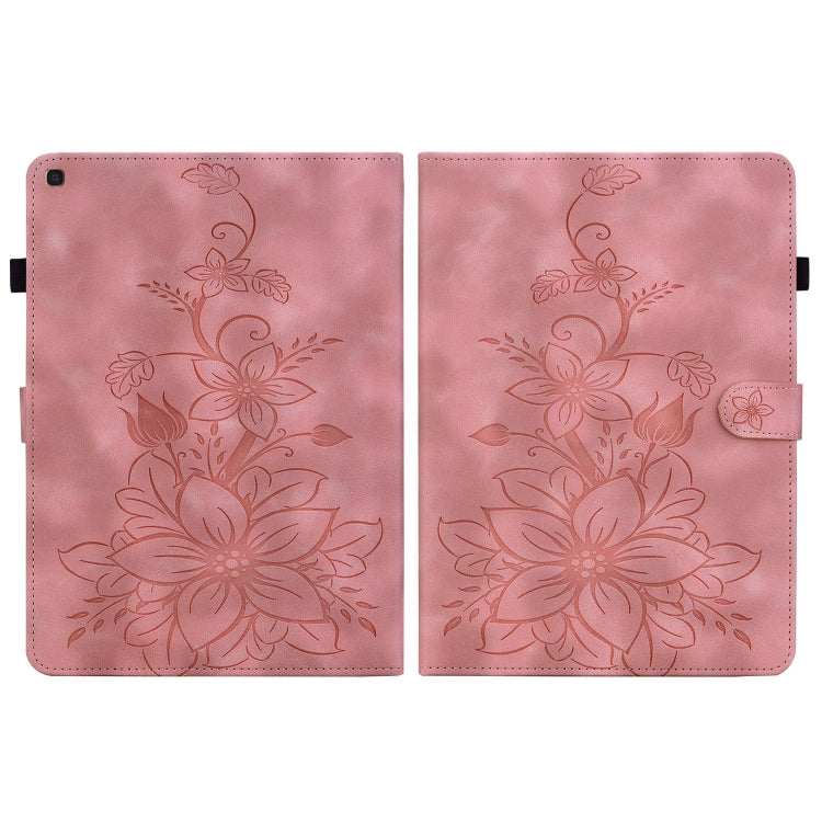 For Samsung Galaxy Tab A 10.1 2019 Lily Embossed Leather Tablet Case