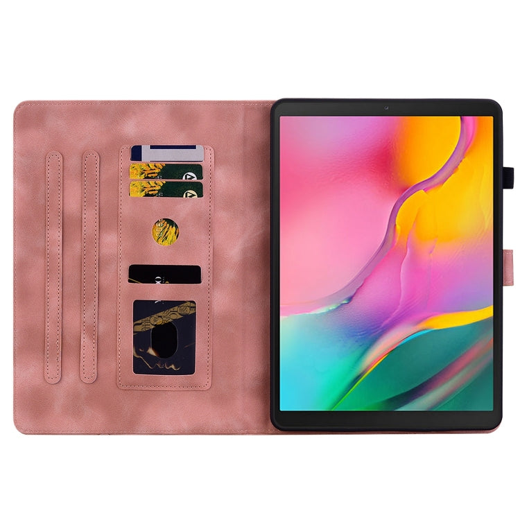 For Samsung Galaxy Tab A 10.1 2019 Lily Embossed Leather Tablet Case