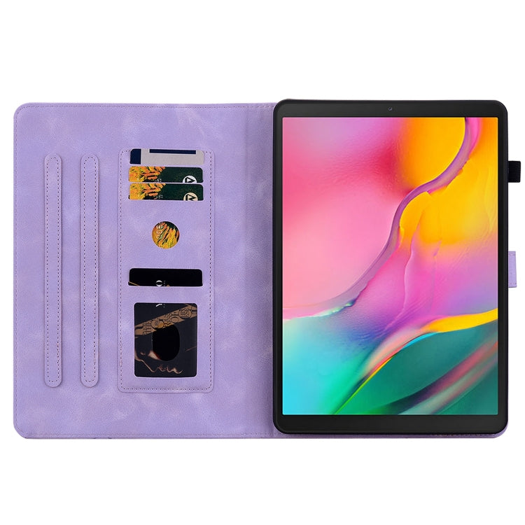 For Samsung Galaxy Tab A 10.1 2019 Lily Embossed Leather Tablet Case