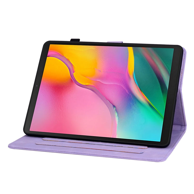For Samsung Galaxy Tab A 10.1 2019 Lily Embossed Leather Tablet Case