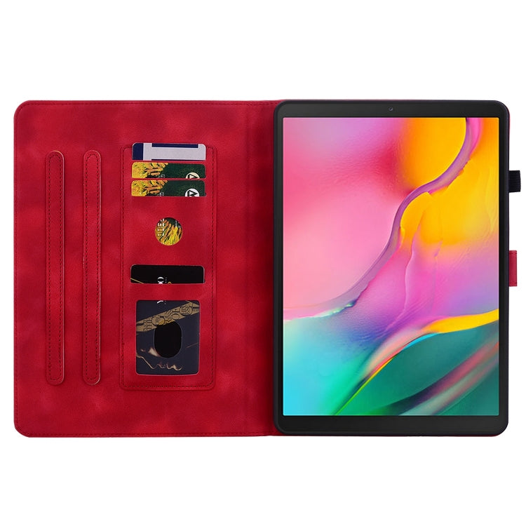 For Samsung Galaxy Tab A 10.1 2019 Lily Embossed Leather Tablet Case
