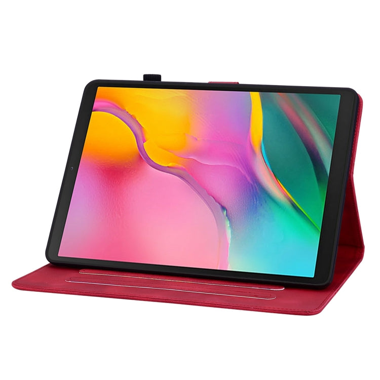 For Samsung Galaxy Tab A 10.1 2019 Lily Embossed Leather Tablet Case