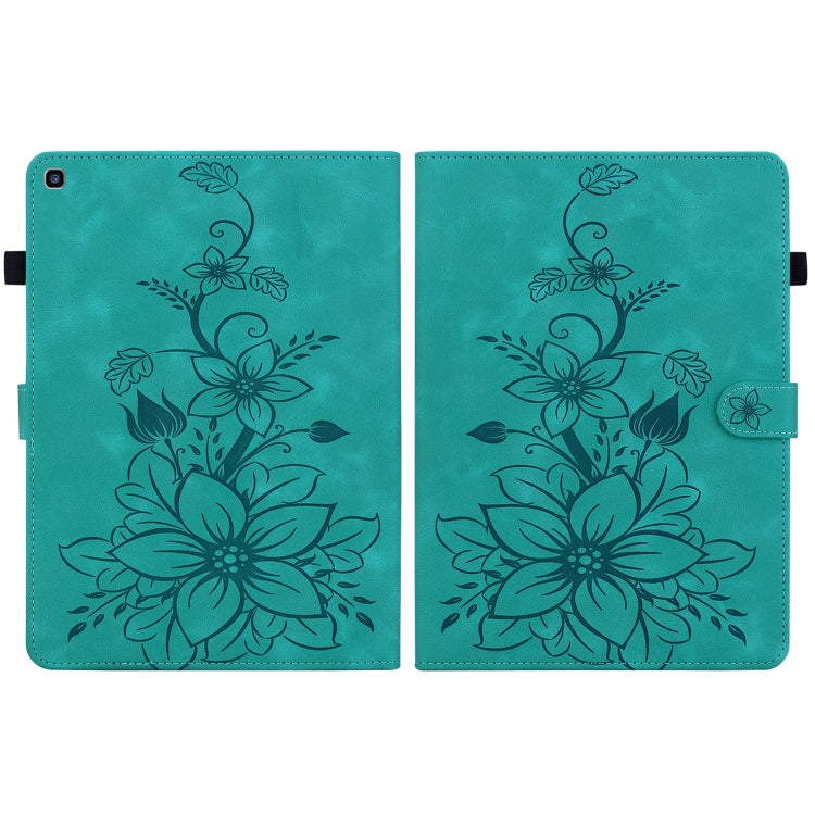 For Samsung Galaxy Tab A 8.0 2019 Lily Embossed Leather Tablet Case